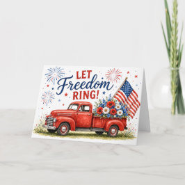 Tarjeta de felicitación patriótica para camión 'Qu