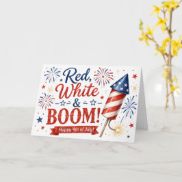 Tarjeta de felicitación patriótica ¡Rojo, Blanco y