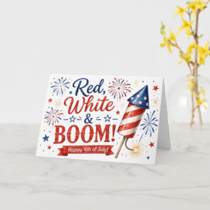 Tarjeta de felicitación patriótica ¡Rojo, Blanco y
