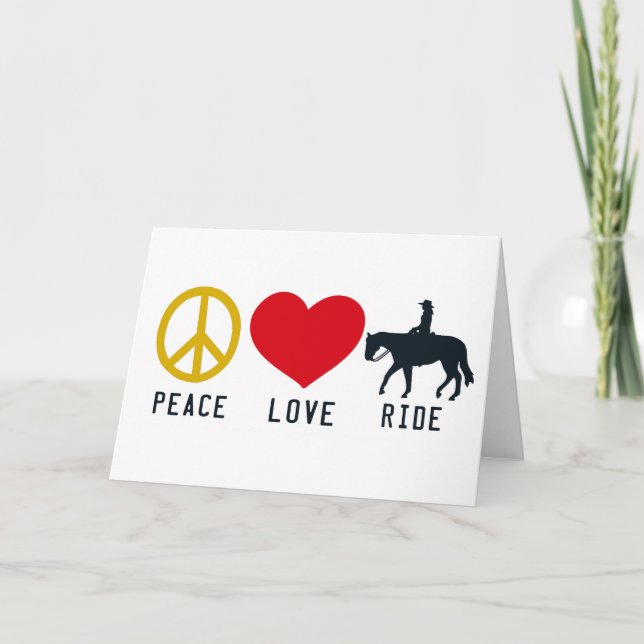 Tarjeta de felicitación PEACE LOVE RIDE (Anverso)