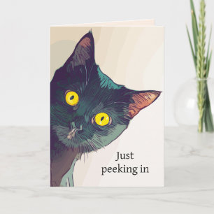 Tarjeta de felicitación Peeking Cat Design