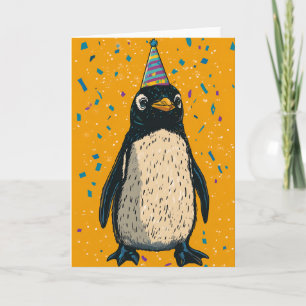 Tarjeta de felicitación Penguin Birthday Party