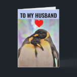 Tarjeta de felicitación PENGUIN COUPLE HUSBAND BIR<br><div class="desc">A MI ESPOSO. AMO A CHILLIN' CONTIGO. FELIZ TARJETA DE REUNIÓN DEL CUMPLEAÑOS</div>