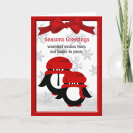 Tarjeta de felicitación Penguin Couple Seasons nav