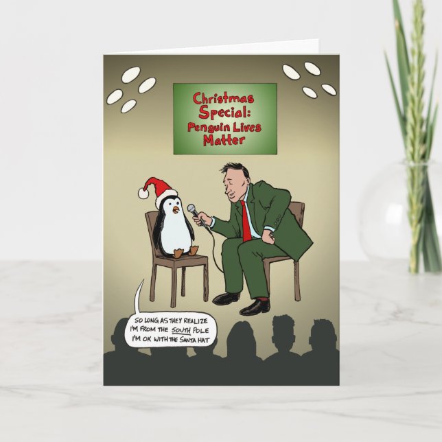 Tarjeta de felicitación Penguin para Navidades de  (Anverso)