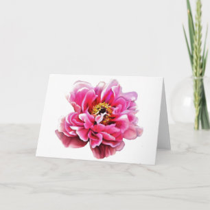 Tarjeta de Felicitación Peonía Rosa