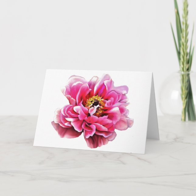 Tarjeta de Felicitación Peonía Rosa (Anverso)