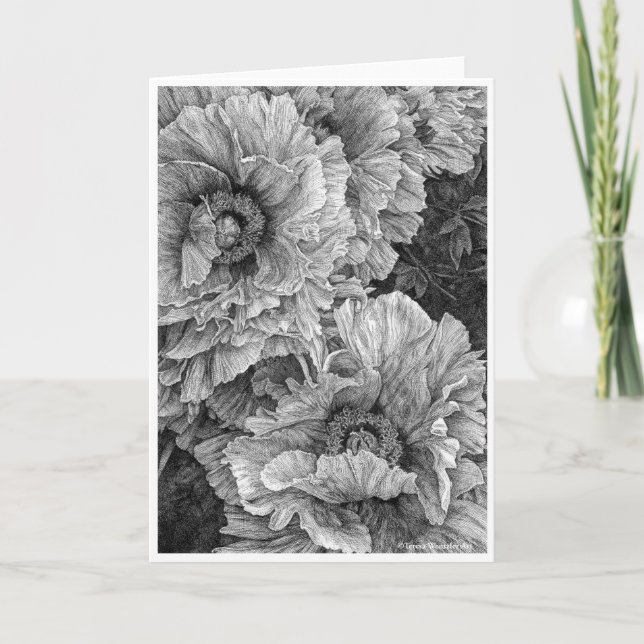 Tarjeta de felicitación Peony Pair (Anverso)