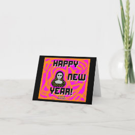 Tarjeta de felicitación pequeña de deseos de año n