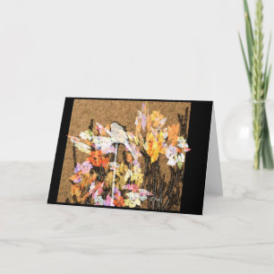 Tarjeta de felicitación - pequeño gorrión en perca