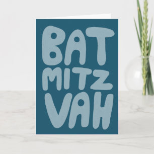 Tarjeta de felicitación personalizable BAT MITZVAH
