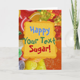 Tarjeta de felicitación personalizable de caramelo