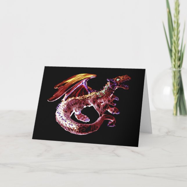Tarjeta de Felicitación Personalizable del Dragón  (Anverso)