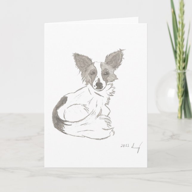Tarjeta de felicitación personalizable Papillon (Anverso)