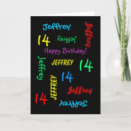 Tarjeta de felicitación personalizada, 14º cumplea