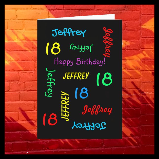 Tarjeta de felicitación personalizada, 18º cumplea (Subido por el creador)