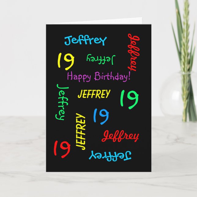Tarjeta de felicitación personalizada, 19º cumplea (Anverso)