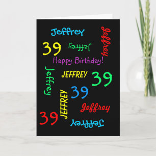 Tarjeta de felicitación personalizada 39º cumpleañ