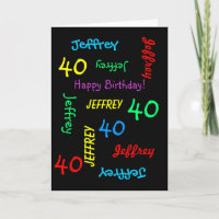 Tarjeta de felicitación personalizada 40º cumpleañ