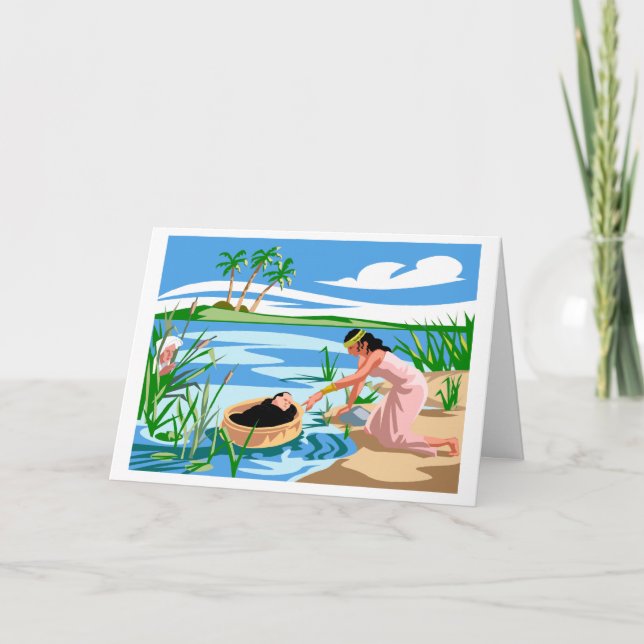 Tarjeta de felicitación personalizada Baby Moses (Anverso)