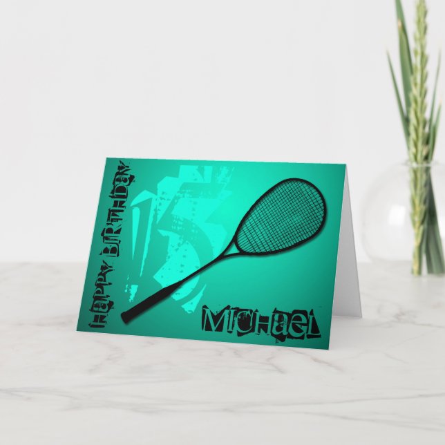 Tarjeta de felicitación personalizada Badminton 15 (Anverso)