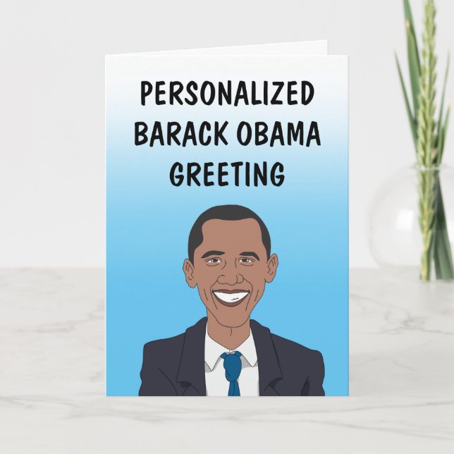 Tarjeta de felicitación personalizada Barack Obama (Anverso)