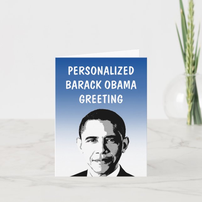 Tarjeta de felicitación personalizada Barack Obama (Anverso)