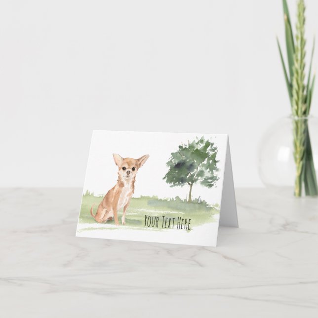 Tarjeta de felicitación personalizada Chihuahua (Anverso)