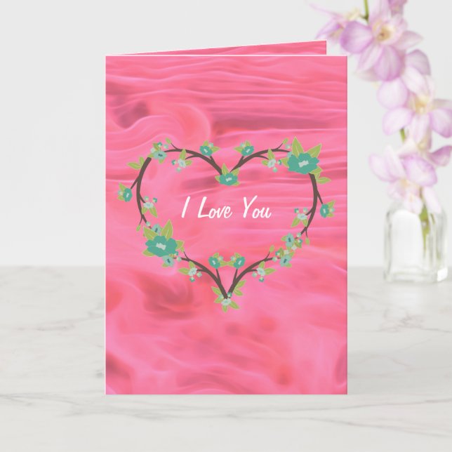 Tarjeta de felicitación personalizada Corazón Te A (Orquídea)