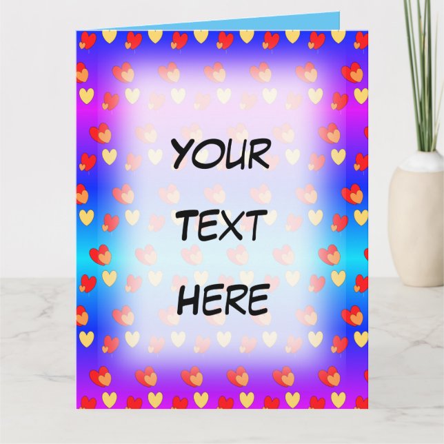 Tarjeta de Felicitación Personalizada Corazones (Anverso)