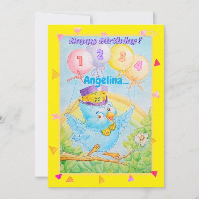 Tarjeta de felicitación personalizada de cumpleaño (Anverso)