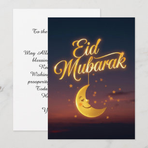 Tarjeta de felicitación personalizada de Eid Mubar