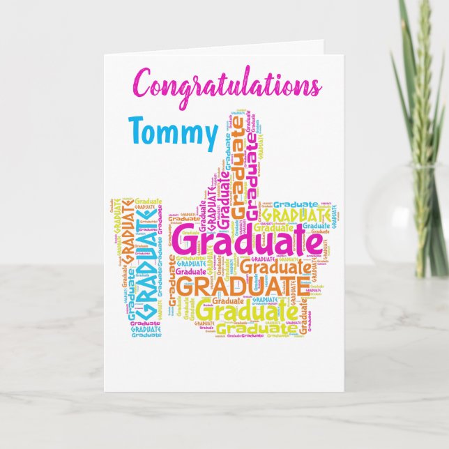 Tarjeta de felicitación personalizada de graduació (Anverso)