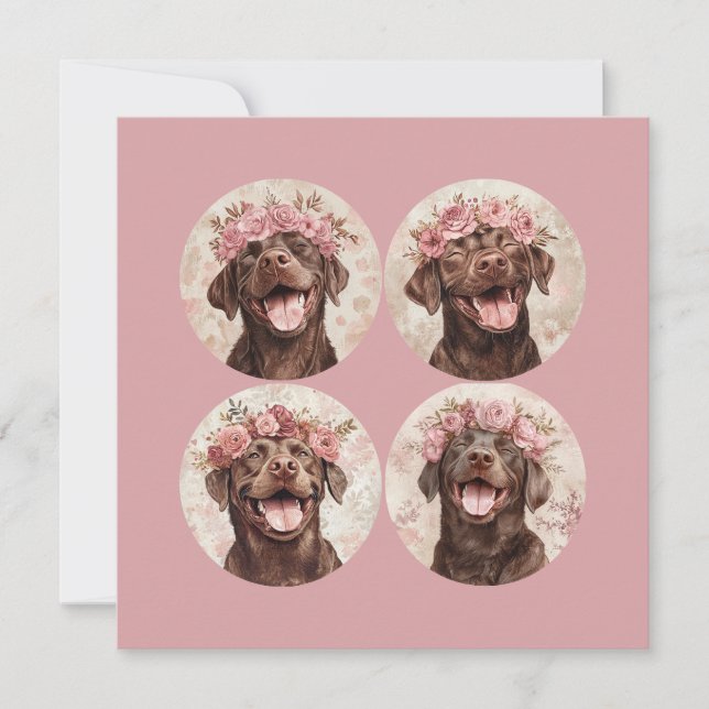 Tarjeta de Felicitación Personalizada de Labrador  (Anverso)