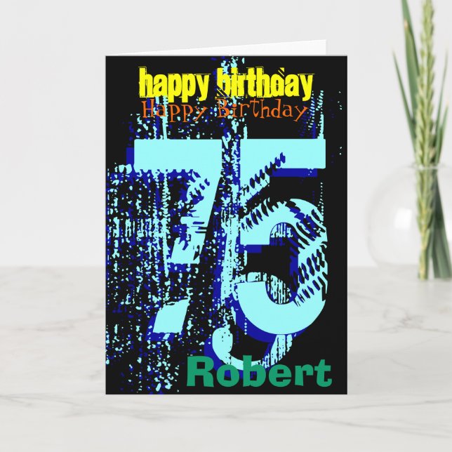 Tarjeta de felicitación personalizada de los 75 añ (Anverso)