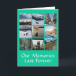 Tarjeta de felicitación personalizada de nueve fot<br><div class="desc">Esta atenta tarjeta de felicitación incluye nueve fotos en una sencilla cuadrícula con texto editable, es decir, título, año o mensaje en la parte inferior en dos filas convenientes. Haga clic en personalizar para agregar sus fotos y cada foto encajará en su lugar. Es un regalo maravilloso para su cónyuge,...</div>