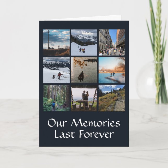 Tarjeta de felicitación personalizada de nueve fot (Anverso)