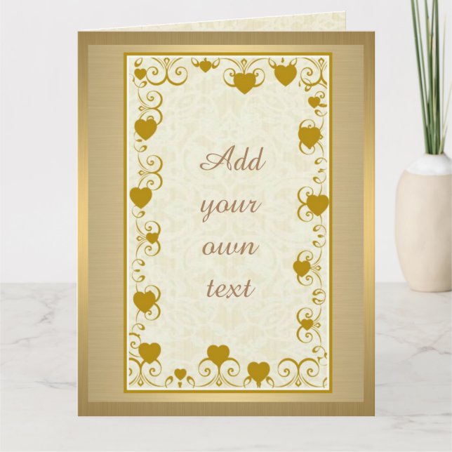 Tarjeta de felicitación personalizada de oro (Anverso)