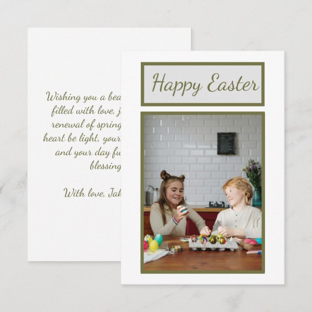 Tarjeta de felicitación personalizada de Pascua -  (Anverso / Reverso)