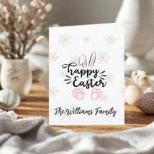 Tarjeta de felicitación personalizada de Pascua fe