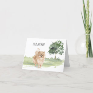 Tarjeta de felicitación personalizada de Pomerania