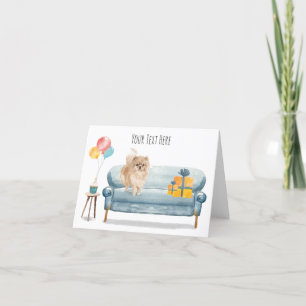 Tarjeta de felicitación personalizada de Pomerania