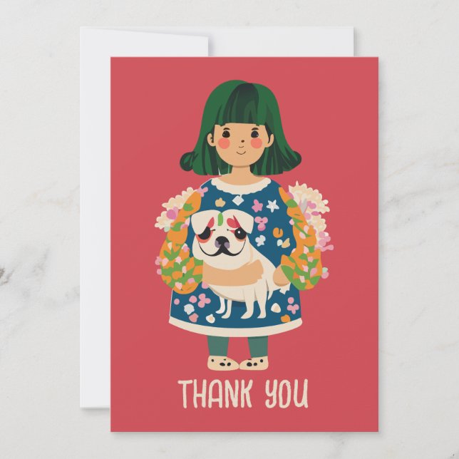 Tarjeta de felicitación personalizada de Pug | Tar (Anverso)