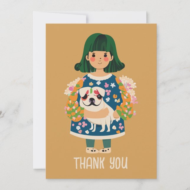 Tarjeta de felicitación personalizada de Pug | Tar (Anverso)