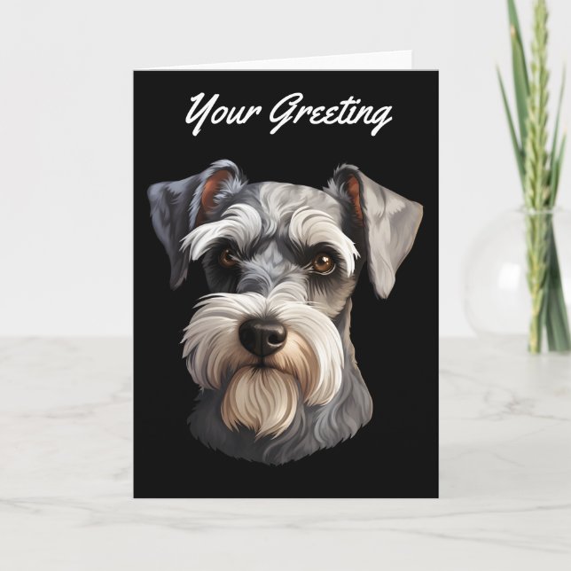 Tarjeta de felicitación personalizada de Schnauzer (Anverso)