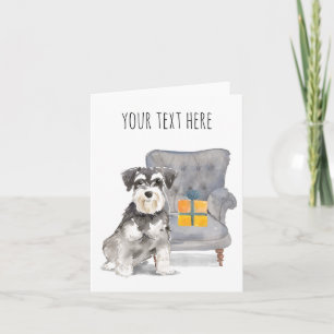 Tarjeta de felicitación personalizada de Schnauzer