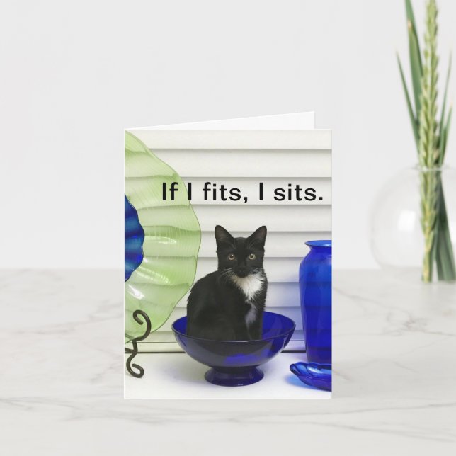 Tarjeta de Felicitación Personalizada Gato Esmoqui (Anverso)