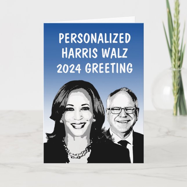 Tarjeta de Felicitación Personalizada Harris Walz (Anverso)