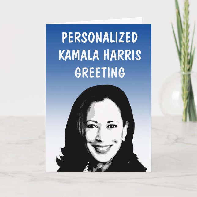Tarjeta de Felicitación Personalizada Kamala Harri (Anverso)