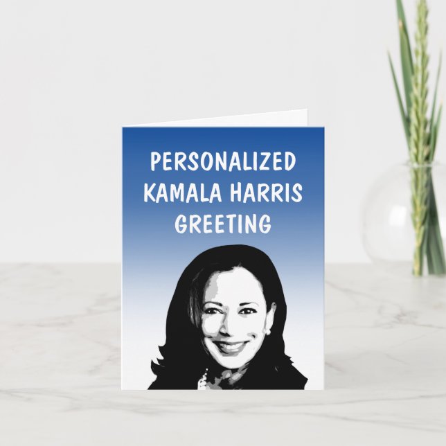 Tarjeta de Felicitación Personalizada Kamala Harri (Anverso)